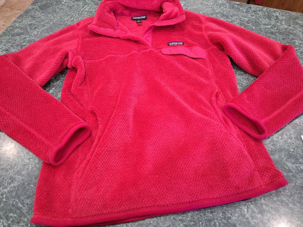 Patagonia Re-Tool Snap-T Pullover Women's Sz M Raspberry Punch Fleece Pullover